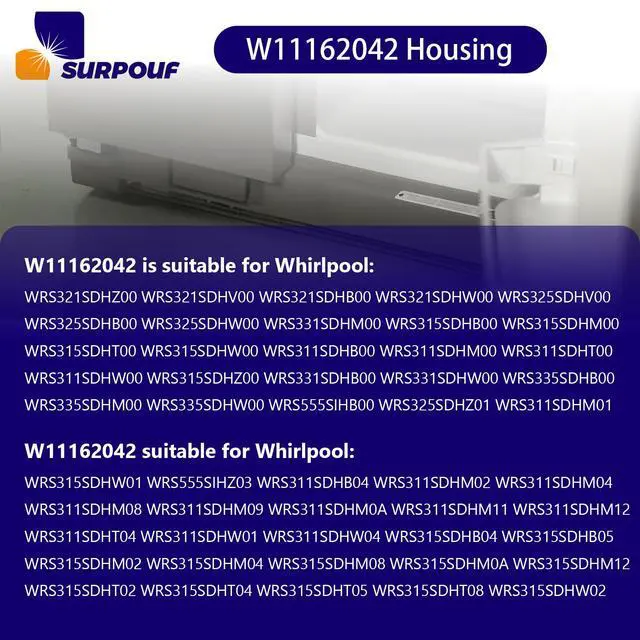 Alt view image 7 of 7 - W11162042 Filter Housing W10899414 W11036338 Compatible with Whirlpool Kenmore Maytag Refrigerator Replace W10899414 4815993 AP6284618 PS12347902 EAP12347902