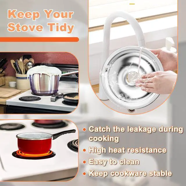 Alt view image 6 of 7 - 2*316048413(8") 2*316048414(6") Electric Stove Burner Drip Pans MP22YA Electric Range Burner Element Set MP15YA(6") MP21YA(8") Compatible with Frigidaire Kenmore Crosley Range Oven/Stove by