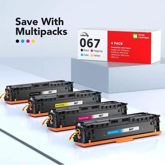 Alt view image 6 of 7 - 067 Toner Cartridge Set for Canon 067 067H MF656Cdw MF654Cdw Compatible for Canon 067 Color ImageCLASS LBP632Cdw LBP633Cdw MF653Cdw Printer High Yield Ink 4 Pack(Black Cyan Yellow Magenta)