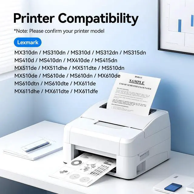 Alt view image 2 of 7 - 50F0Z00 Drum Unit (Not Toner) High Yield 1-Pack Replacement for Lexmark 50F0Z00 Imaging Unit Compatible for MX310 MS310 MS312 MS315 MS410 MX410 MS415 MX511 MS510 MX510 MS610 MX611 Laser Printer