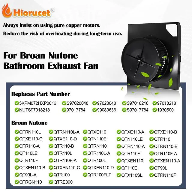 Alt view image 2 of 7 - QTRN110L, QTXE110 Ultra Silent Ventilation Fan, S97018218, S97020048 Blower Motor Assembly for Broan Nutone QTRN110L-A, QTN110E, QTN110LE, QTR110, QTRN110, QT110LE, QTR110L, QTR100L, QT110E, QTR110F