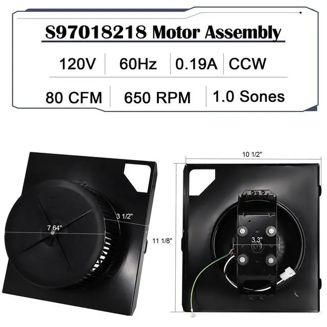 Alt view image 3 of 7 - QTRN110L, QTXE110 Ultra Silent Ventilation Fan, S97018218, S97020048 Blower Motor Assembly for Broan Nutone QTRN110L-A, QTN110E, QTN110LE, QTR110, QTRN110, QT110LE, QTR110L, QTR100L, QT110E, QTR110F