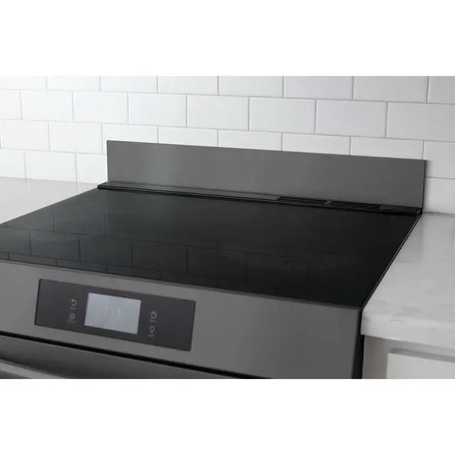 Alt view image 4 of 5 - 11NBBKGDDS Front Control Freestanding Range Universal Backguard, Black Stainless Steel Backsplash Guard