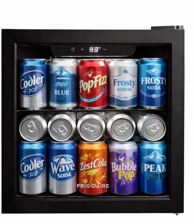 Main image of 12-Bottle Cooler, 1.2 Cu. Ft. Glass Door Beverage Refrigerator, Digital Display Mini Fridge with Touch Controls, Adjustable Shelves, LED Lighting & Quiet Compressor Cooling