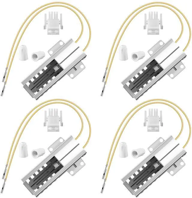 Main image of 4 Pcs Gas Oven Igniter Compatible with WB13K21, IG9998, AP2020569 PS231280 | Compatible with GE Hotpoint Kenmore, Fix No Heat, Slow Ignition, Uneven Baking, Fast Heating, Easy Range Repair Replacement