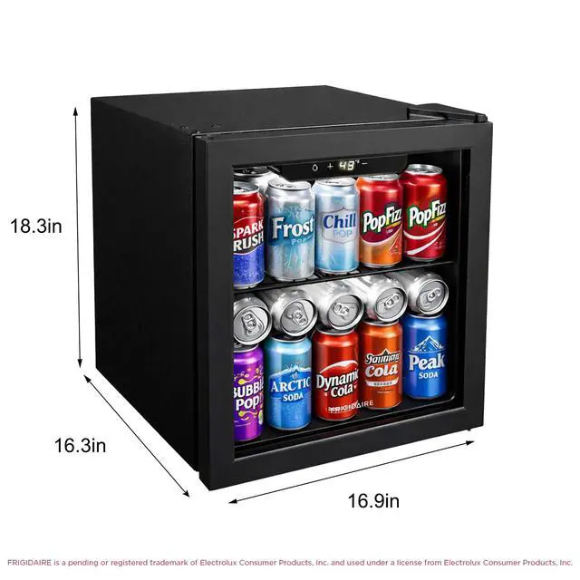 Alt view image 5 of 7 - 12-Bottle Cooler, 1.2 Cu. Ft. Glass Door Beverage Refrigerator, Digital Display Mini Fridge with Touch Controls, Adjustable Shelves, LED Lighting & Quiet Compressor Cooling
