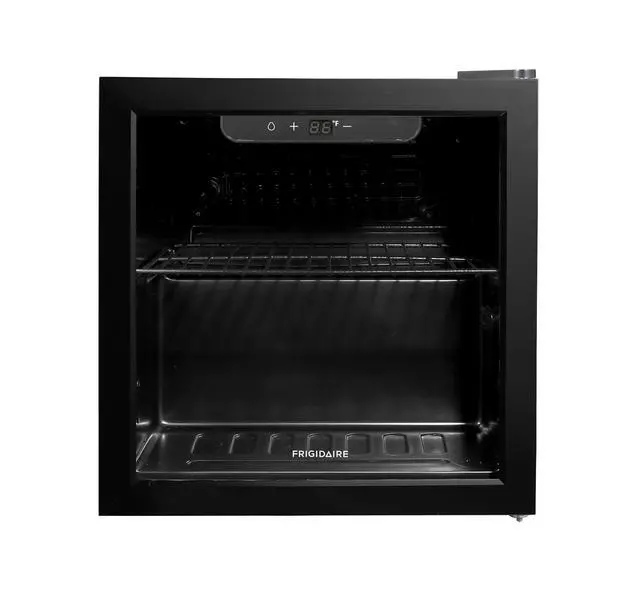Alt view image 7 of 7 - 12-Bottle Cooler, 1.2 Cu. Ft. Glass Door Beverage Refrigerator, Digital Display Mini Fridge with Touch Controls, Adjustable Shelves, LED Lighting & Quiet Compressor Cooling