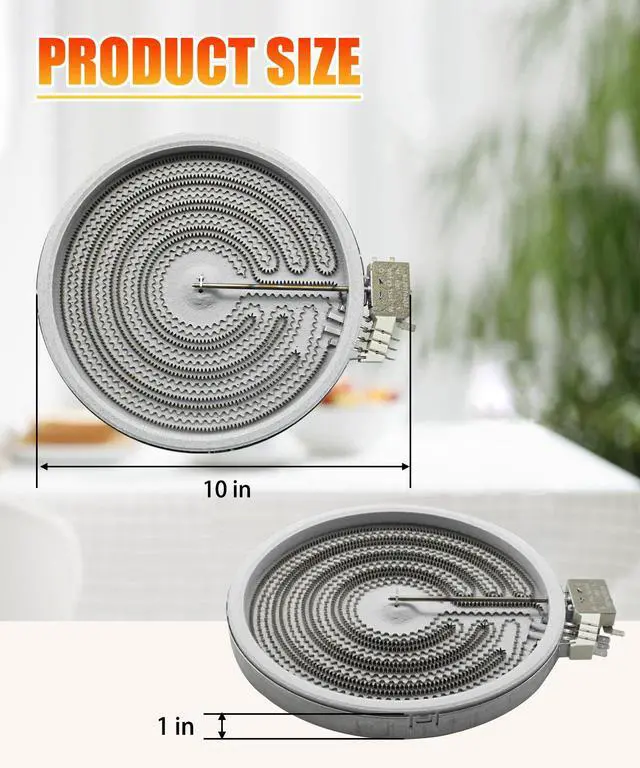 Alt view image 2 of 6 - 316530000 316530001 9" Range Oven Dual Radiant Surface Element Replacement | Fits for Frigidaire Electrolux Stove, 3200(1100)W Burner Replaces AP5983959, 316530000, 4279207, PS11723364,W10251108