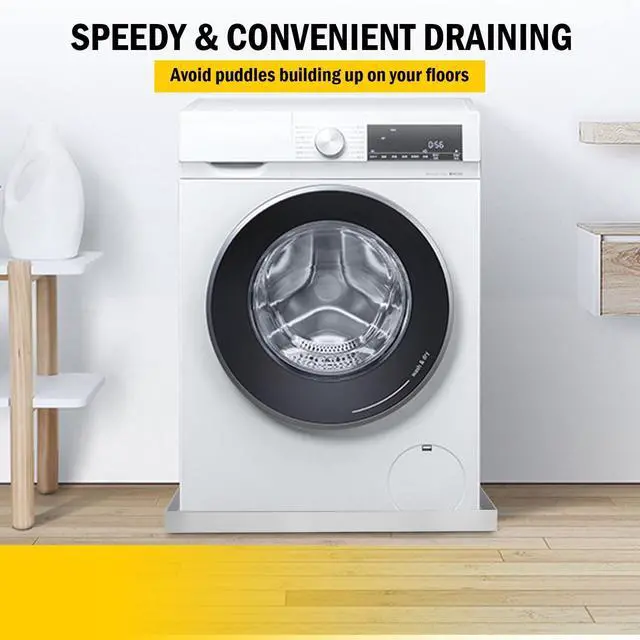 Alt view image 6 of 7 - 24 in x 24 in Washing Machine Pan for Washer and Dryer and Small Appliances, 304 Stainless Steel Washing Machine Tray with 4 Pcs Anti-Vibration Washing Machine Feet, No Hole