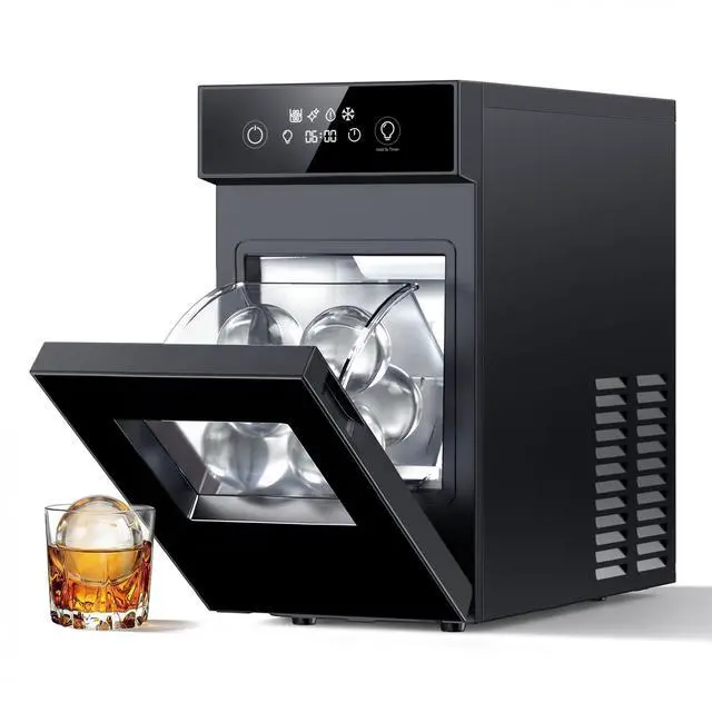 Main image of 2.4" Sphere Ice Maker 50 pcs/24H,2 pcs in 60 Mins, Slow-Melting Crystal Ball Ice Machine with Self-Cleaning, Countertop Ice Maker for WhiskeyBlack