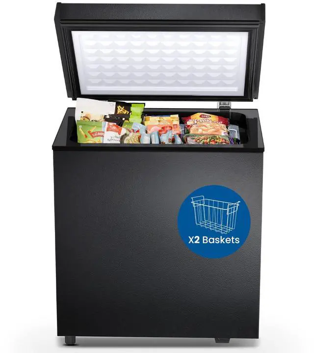 Main image of Chest Freezer 2.0 Cubic Feet Compact Freezer with 2 Removable Baskets, Free Standing Top open Door Deep Freezer, Adjustable Temperature for Home Dorm, Bar, Basement, Kitchen