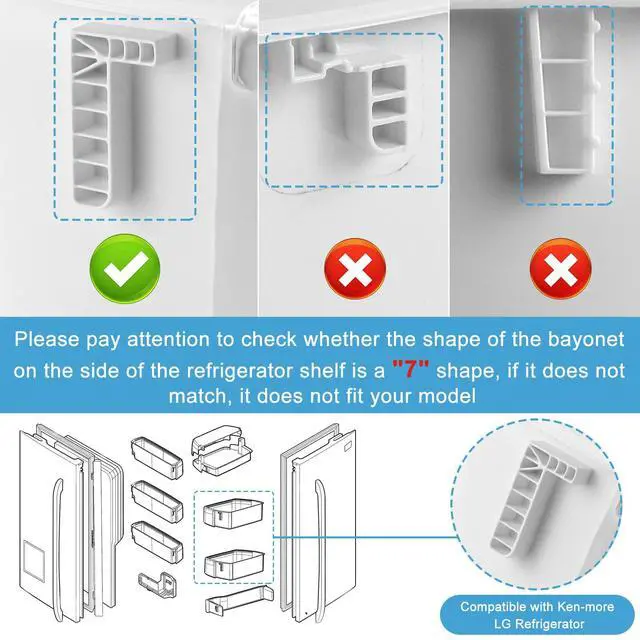 Alt view image 2 of 5 - Fits for kenmore Elite Refrigerator Parts By - AAP73252202 AAP73252209 Refrigerator Door Bin for L.G Refrigerator LFX31925ST LFXC24726S LFX25991ST (Right, 2 Pack)