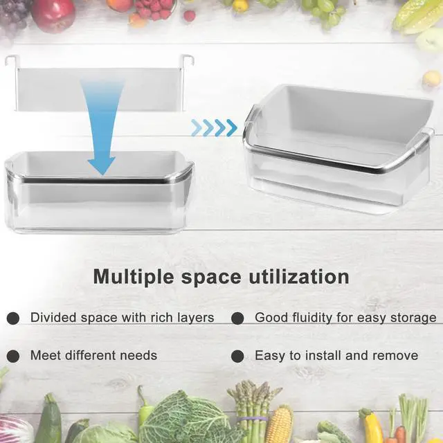 Alt view image 5 of 5 - Fits for kenmore Elite Refrigerator Parts By - AAP73252202 AAP73252209 Refrigerator Door Bin for L.G Refrigerator LFX31925ST LFXC24726S LFX25991ST (Right, 2 Pack)