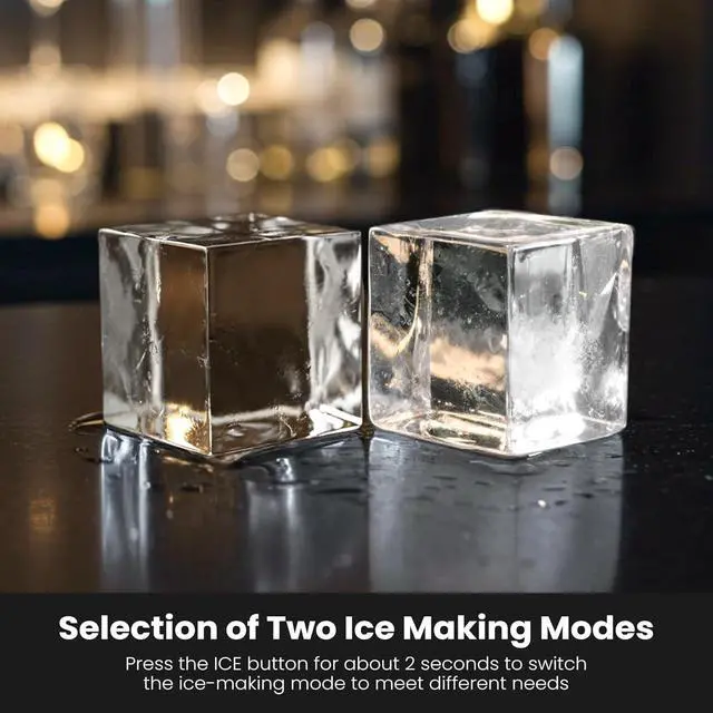 Alt view image 4 of 7 - Clear Large Ice Cube Maker, Square Ice Cubes for Cocktails/Whiskey | 1.6" Square Ice Cubes,3 Pcs in 20 Mins, 155pcs/Day, 24H Timer, Self-Cleaning, 5 Ice Sizes, for Whiskey, Cocktails & Bourbon