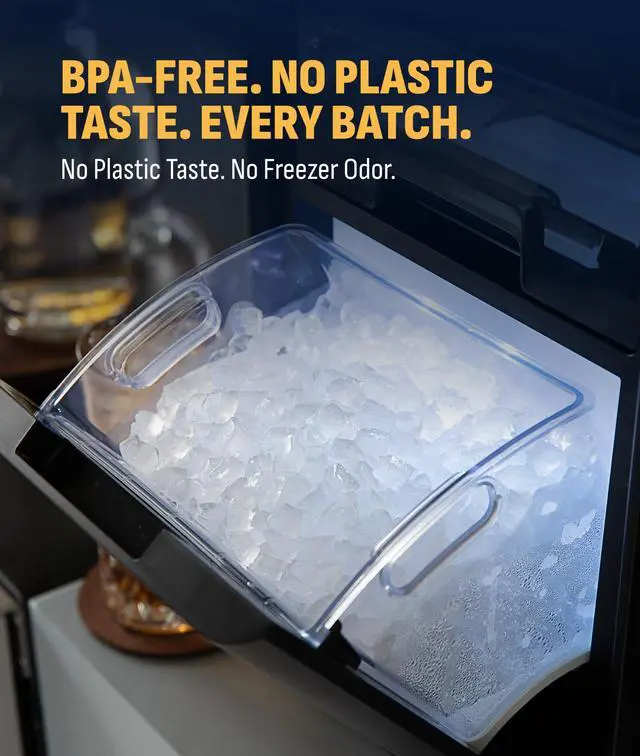 Alt view image 5 of 7 - Nugget Ice Maker Countertop | 44 lbs/Day Pebble Ice Machine with Self-Cleaning | Soft Chewable Pebble & Sonic-Style Ice | Black Stainless Steel
