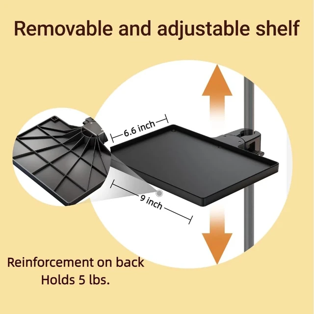 Alt view image 4 of 5 - Quran Prayer Stand Adjustable height/angle protects neck/back, storage tray, magnifier & clips, compact, foldable, tool-free