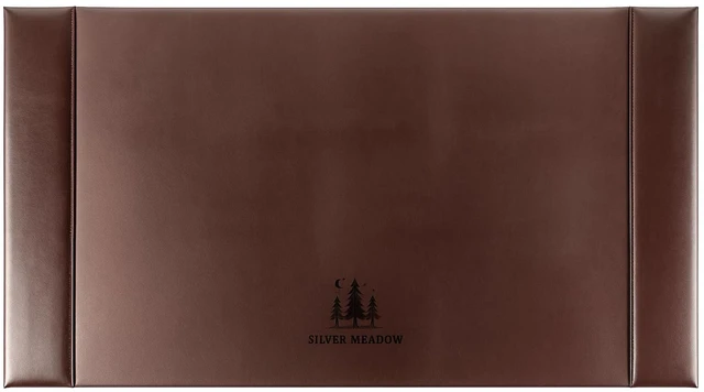 Main image of Professional Leather Desk Mat Brown Writing Surface, Raised Edge Stitching Desk Protector, Large Leather Executive Desk Pad (30" x 18")