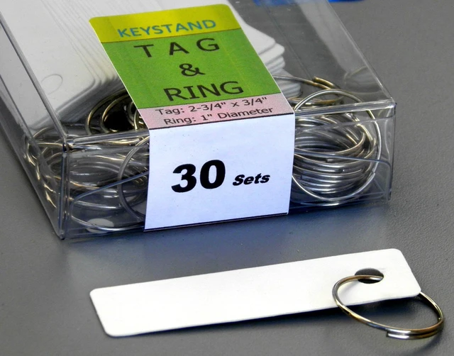 Alt view image 4 of 4 - Keystand Key Holder #30PGS with 30 Numbered Hooks for Real Estate Offices and Rentals (30 Sets of Tag & Ring Included) - Gray Melamine