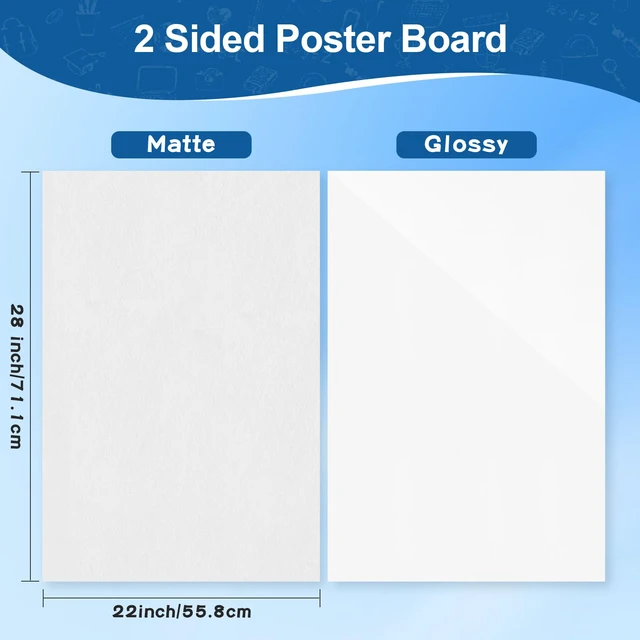 Alt view image 2 of 7 - 100Pcs White Poster Board, 22" x 28" White Poster Paper Large Thickness Vision Poster Board Bulk for Art Display Board, Science Fair, DIY Art, School Arts & Crafts