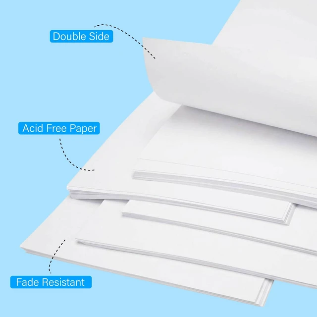 Alt view image 4 of 7 - 100Pcs White Poster Board, 22" x 28" White Poster Paper Large Thickness Vision Poster Board Bulk for Art Display Board, Science Fair, DIY Art, School Arts & Crafts