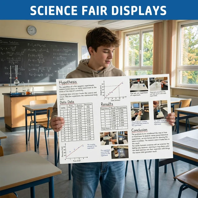 Alt view image 6 of 7 - 100Pcs White Poster Board, 22" x 28" White Poster Paper Large Thickness Vision Poster Board Bulk for Art Display Board, Science Fair, DIY Art, School Arts & Crafts