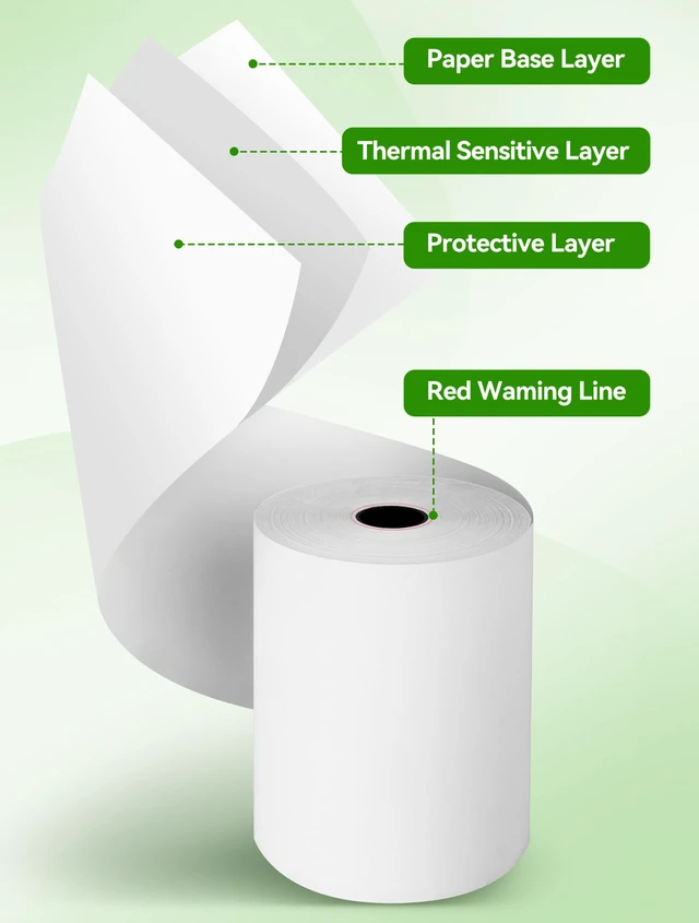 Alt view image 3 of 6 - 3 1/8" x 220' Thermal Receipt Paper Rolls, 50 Pack BPA-Free BPA-free thermal receipt paper rolls, 3 1/8" x 220', 50 pack, crisp printing for POS systems and credit card terminals