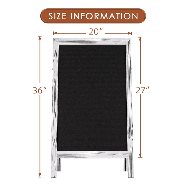 Alt view image 2 of 7 - A-Frame Sidewalk Sign 36" x 20", Double-Sided Felt Sandwich Letter Board with Changeable Letters, Letter Board Sign with Stand for Restaurant, Retail, Church, Wedding, Outdoor Event, White