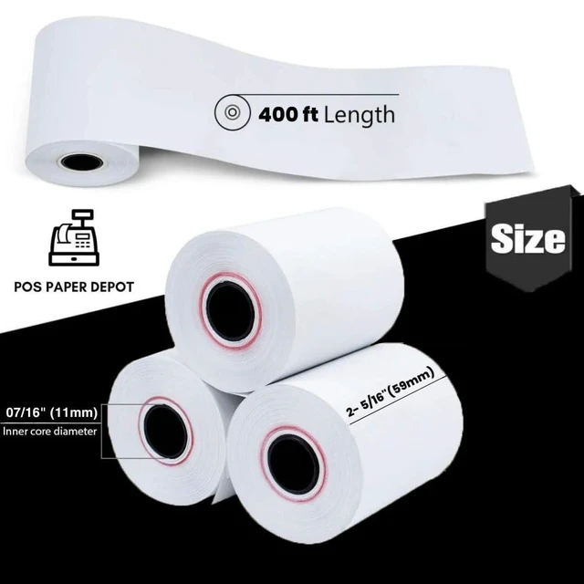 Alt view image 3 of 5 - 2 5/16" x 400' Gas Station Thermal Receipt Paper Rolls (12 Rolls) - Pay At Pump. Compatible with Dresser Wayne, Gilbarco, VeriFone Ruby, Speedpass, Vista and Other Systems