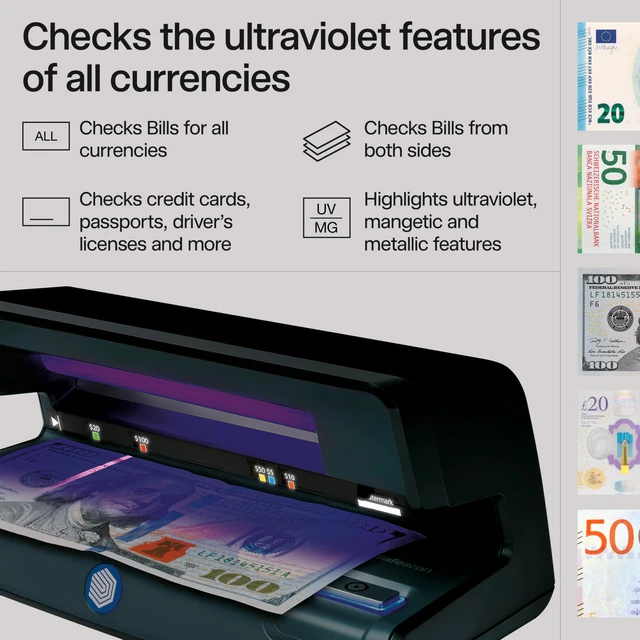 Alt view image 2 of 5 - 70 Counterfeit Bill Detector with Powerful UV and White Light Professional Counterfeit Money Detector Machine, Money Checker of All Currency, Credit Cards & ID