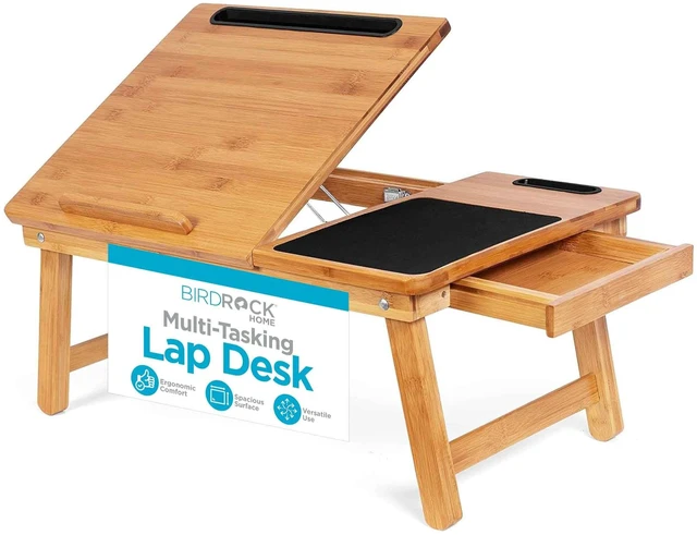 Main image of Multi Tasking Laptop Bed Tray Lap Desk Supports Laptops Up to 18 Inches (Natural)
