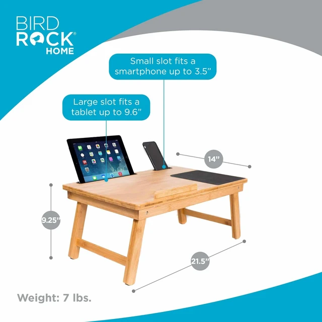 Alt view image 2 of 5 - Multi Tasking Laptop Bed Tray Lap Desk Supports Laptops Up to 18 Inches (Natural)