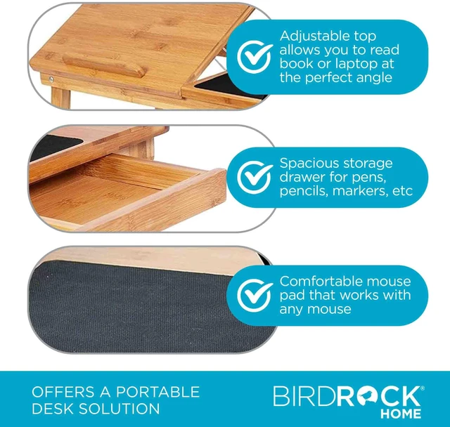 Alt view image 5 of 5 - Multi Tasking Laptop Bed Tray Lap Desk Supports Laptops Up to 18 Inches (Natural)