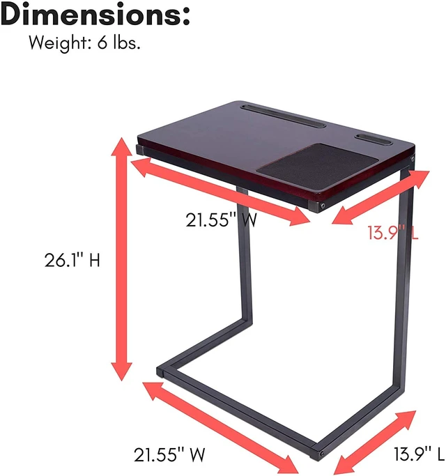 Alt view image 3 of 7 - Sofa Table TV Tray with Tablet and Phone Slots - Work from Home - Laptop Stand for Couch Bed - Metal Legs - Console Lapdesk - Breakfast Eating Food - Coloring Computer Crafts - Lap Desk