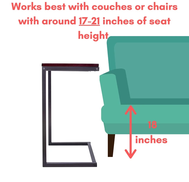 Alt view image 5 of 7 - Sofa Table TV Tray with Tablet and Phone Slots - Work from Home - Laptop Stand for Couch Bed - Metal Legs - Console Lapdesk - Breakfast Eating Food - Coloring Computer Crafts - Lap Desk