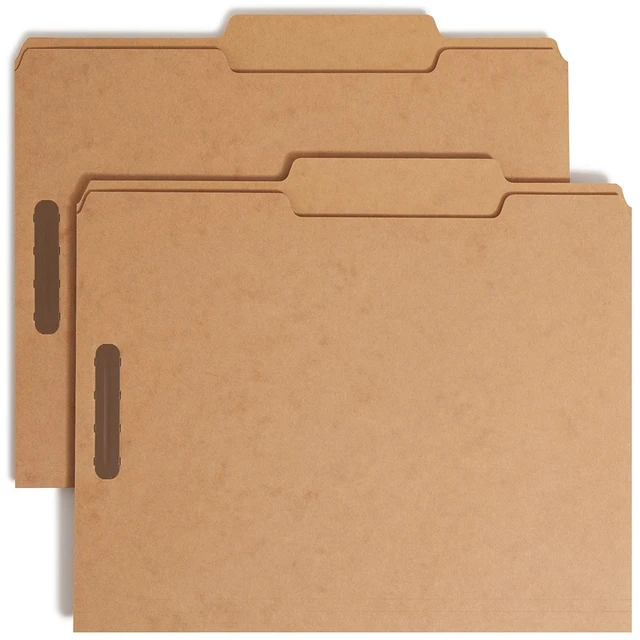 Main image of Heavyweight Fastener File Folder, 2 Fasteners, 2/5-Cut Tab Right of Center Position, Guide Height, Letter Size, Kraft, 50 per Box (14882)