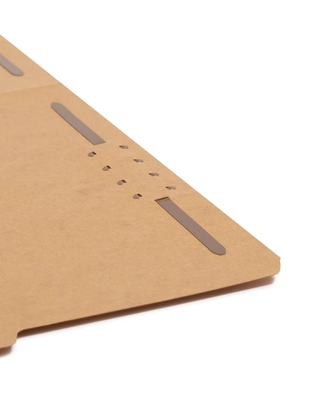 Alt view image 6 of 7 - Heavyweight Fastener File Folder, 2 Fasteners, 2/5-Cut Tab Right of Center Position, Guide Height, Letter Size, Kraft, 50 per Box (14882)