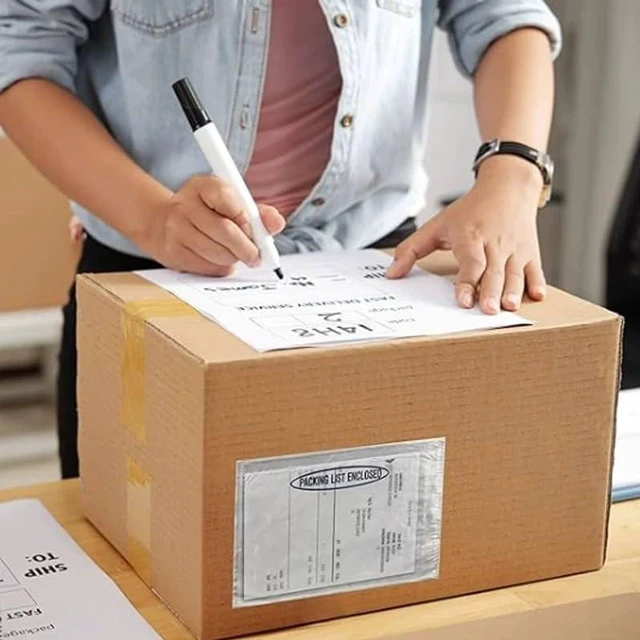 Alt view image 5 of 5 - 1000 PCS 6"x10" Clear Packing Slip Pouches List Envelopes Self-Adhesive Plastic Mailing Pouch Enclosed Bags for Packing Slips Invoice Label