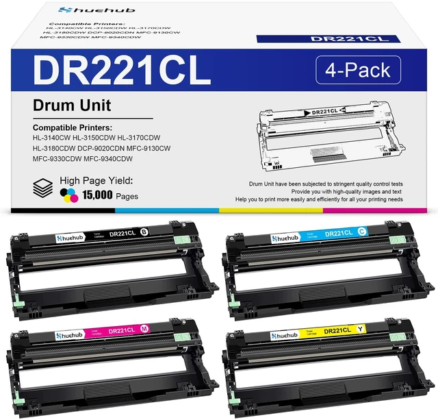 Main image of DR221CL Drum Unit Replacement for Brother DR-221CL DR221 DR 221 CL Drum Unit for DCP-9020CDN HL-3140CW HL-3150CDW HL-3170CDW HL-3180CDW MFC-9130CW MFC-9330CDW MFC-9340CDW Printer 4-Pack (NOT Toner)