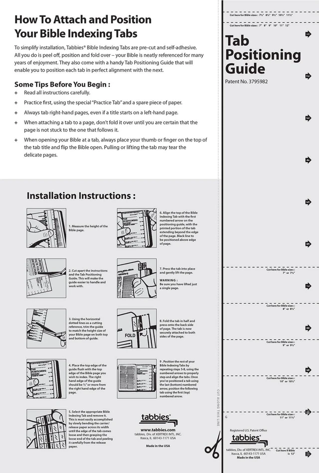 Alt view image 5 of 7 - Mini Catholic Gold Laminated Bible Tabs, 20-Pack Display, 1/2x1/4in Laminated For Strength And Durability; Wraparound Construction And Positioning Guides Support Consistent, Lasting Placement