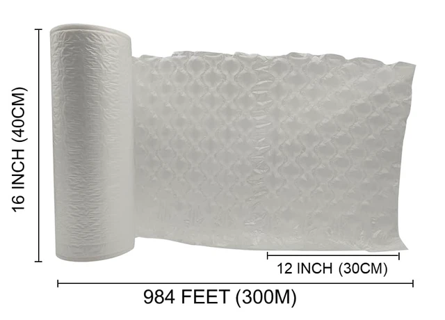 Alt view image 2 of 6 - Bubble Cushioning Wrap for Shipping - 984ft x 16" Air Pillows Air Cushion Machine Film Roll, Durable Packing Material & Supplies - Versatile for Packing Bubble Bags & Shipping Wrap - 2 Pack