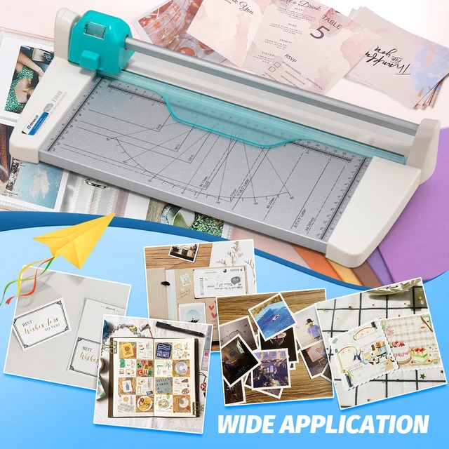 Alt view image 5 of 7 - 4-in-1 Portable Rotary Paper Cutter for Crafting, 12 Inch Cutting Length Multifunctional Rotary Paper Trimmer with Straight, Perforating, Wavy& Folding for Cardstock, Craft Paper and Photos