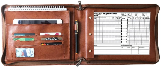 Main image of Professional Vegan Leather Pilot Logbook, Pilot Journal for Letter Size Paper, Pilot Log Book Binder, Pilot Log Organizer, logbook Aviation Cover
