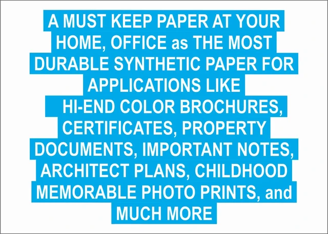 Alt view image 3 of 6 - Premium Waterproof Synthetic Paper 10 MIL 8.5 x 11 Non-Tear 50 Sheets Extra Strong Life Long Durable Rain and Weather-Proof 275 Micron Paper for Laser Printer, Waterproof Non-Tear Synthetic Paper