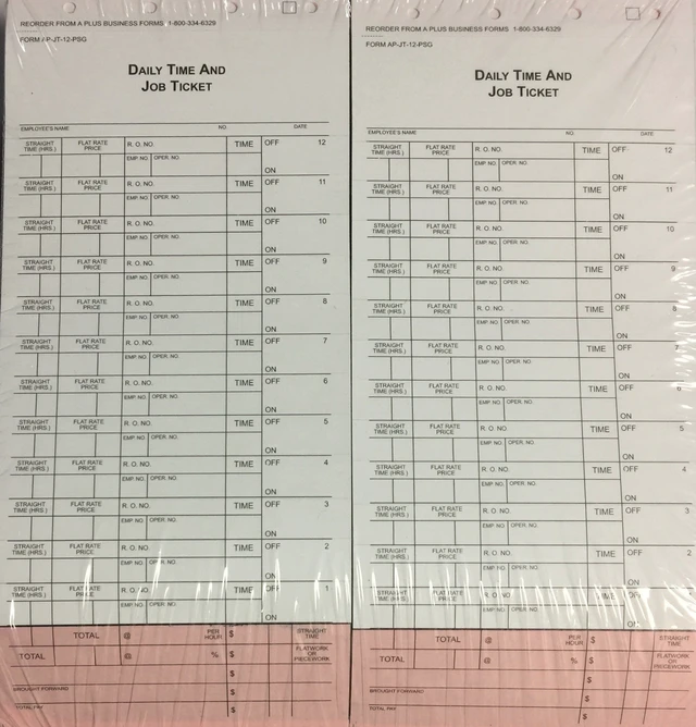 Alt view image 3 of 4 - Time and Job Ticket JT-12-PSG (Quantity 250) (V2)