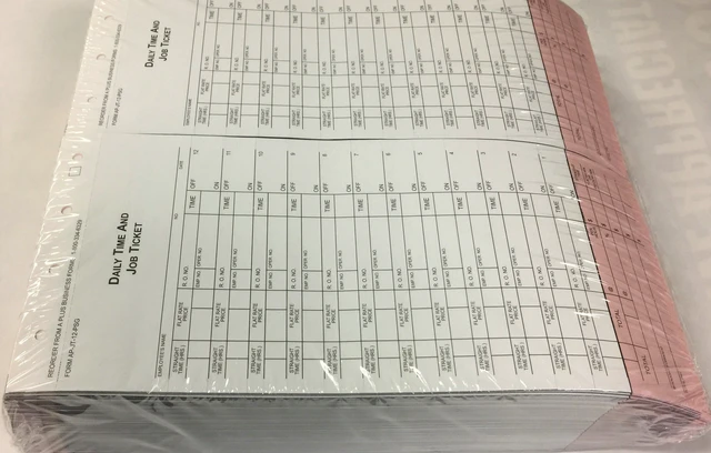 Alt view image 4 of 4 - Time and Job Ticket JT-12-PSG (Quantity 250) (V2)