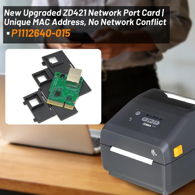 Alt view image 2 of 7 - P1112640-015 Wired Ethernet Module for Zebra ZD421 ZD411 ZD611 d&t Printer | Wired Upgrade | Unique MAC Address, No Network Conflict | New Full Version Upgrade
