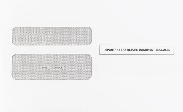 Alt view image 6 of 7 - 500 W2 Envelopes, Designed for Printed W2 Laser forms, W-2 Printed 2 Up Forms use by QuickBooks and other Tax Software -Gummed Seal- Double Window Security Envelopes Box of 500