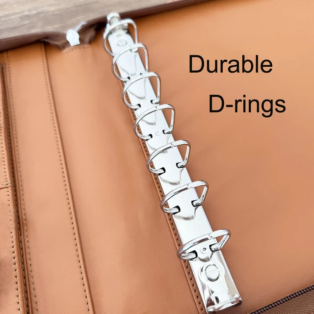 Alt view image 6 of 7 - 7 Ring Check Binder Vegan Leather Portfolio for 3-Up Business Checks with Handle and Zipper 500 Check Capacity, 9 x 13 inch Sheets Flower Debossed