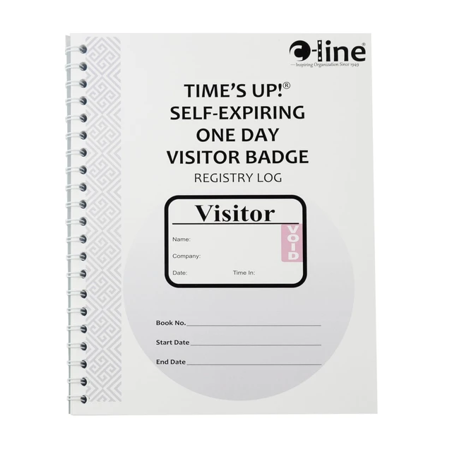 Alt view image 3 of 4 - Times Up! Self-Expiring Visitor Badge with Registry Log, 150 24-Hour Badges (97009)