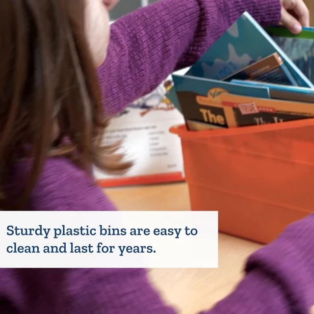 Alt view image 4 of 7 - Durable Book and Binder Holders, 12 Pack, Pink 5 ½" x 12 ½" x 7 ½", Classroom Organization, Storage Solution, Sturdy and Versatile